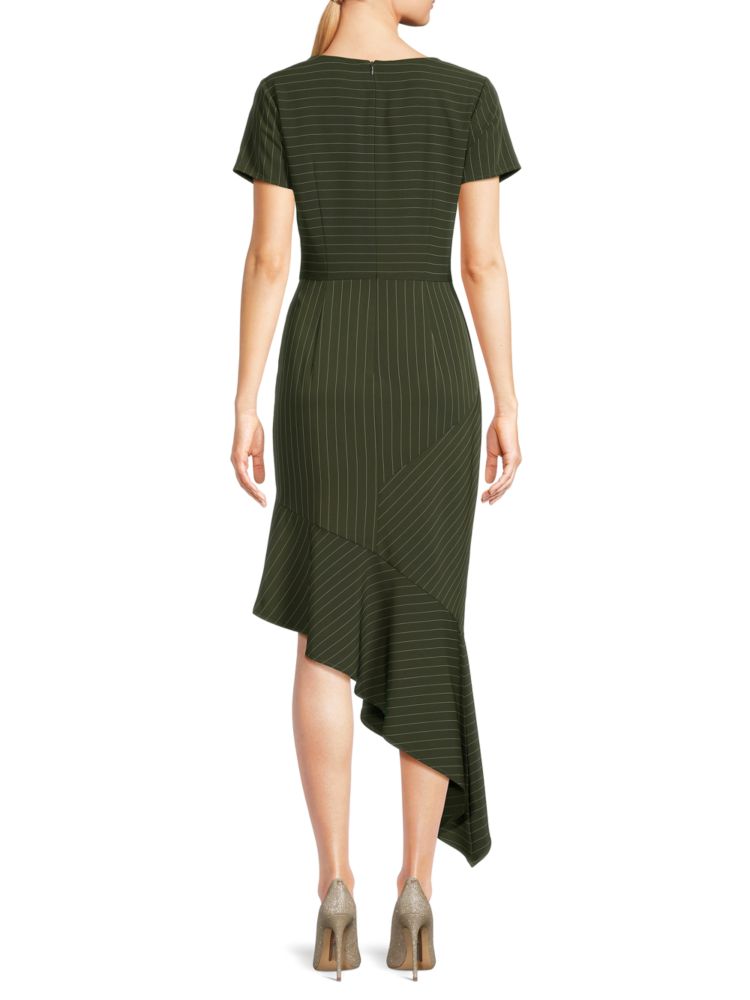 Asymmetric striped dress Focus By Shani, green