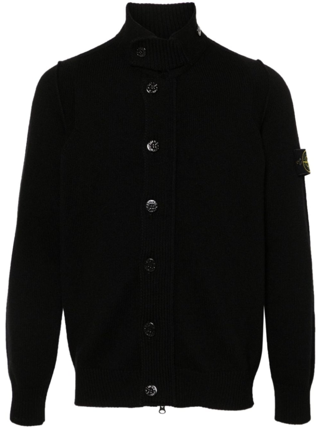 Stone Island Compass Button Down Cardigan Black