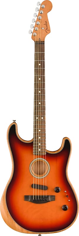 جيتار أكوستيك Fender American Acoustasonic Strat Acoustic Electric Guitar Ebony Fingerboard, 3-Color Sunburst