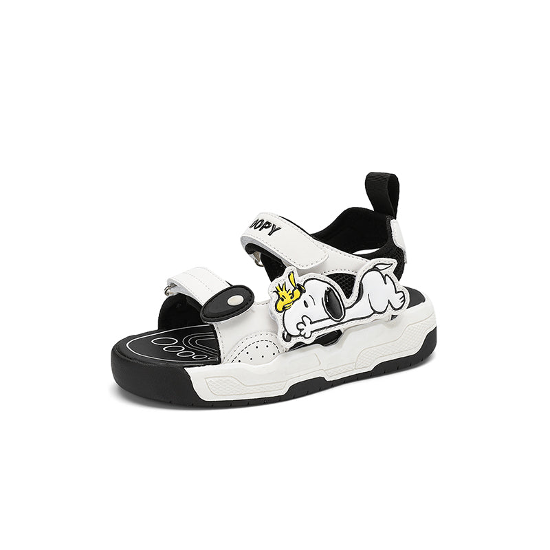 Children's sandals children's beige/black Snoopy, beige/black