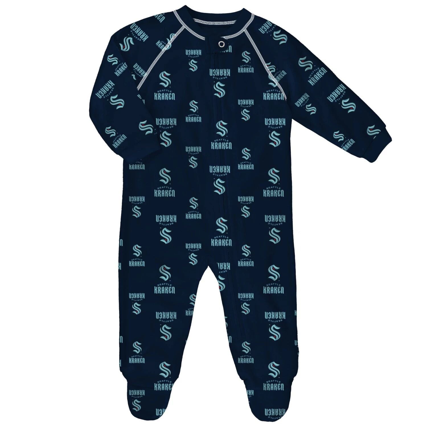 Outerstuff Deep Sea Seattle Kraken Team Full Zip Raglan Infant Romper