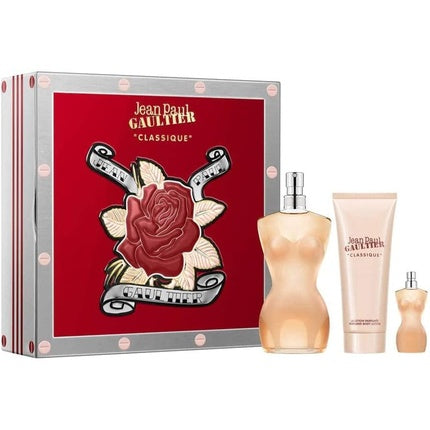 Classique Edt 100 ml + Edt 6 ml + body lotion 75 ml gift set, Jean Paul Gaultier