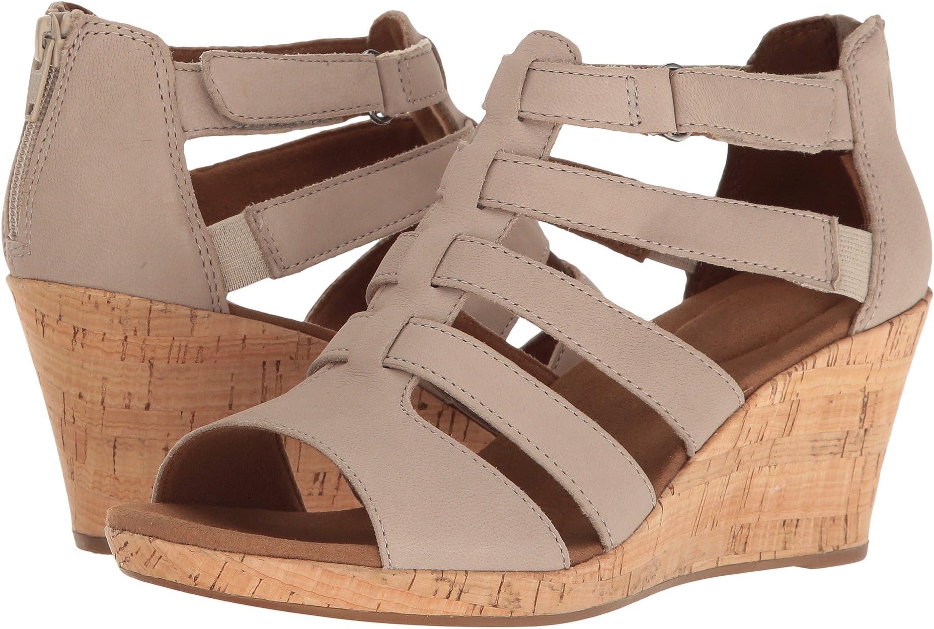 Briah Gladiator Rockport Sandals in New Taupe Nubuck