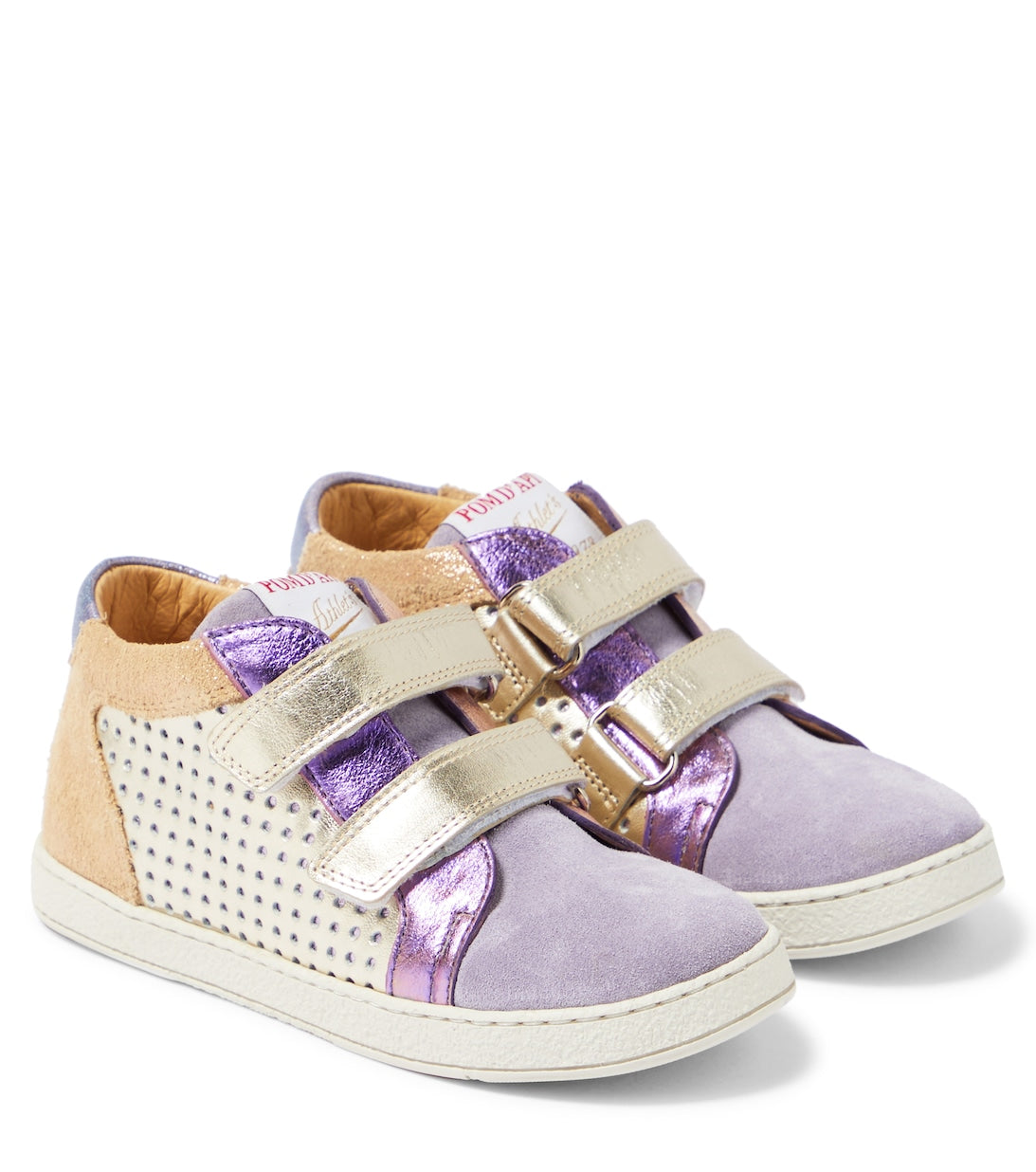 Mousse Easy Top sneakers in leather and suede Pom d'Api, multicolor