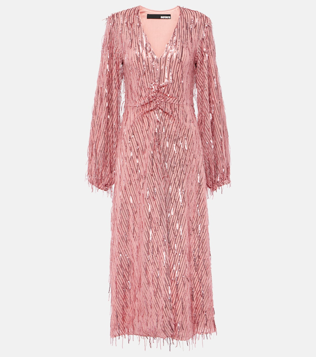 Rotate Birger Christensen sequin midi dress, pink