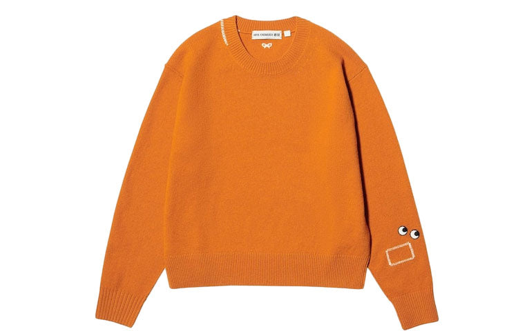 Anya Hindmarch X Anya Hindmarch Co-Branded Sweater, Women's, Orange Uniqlo