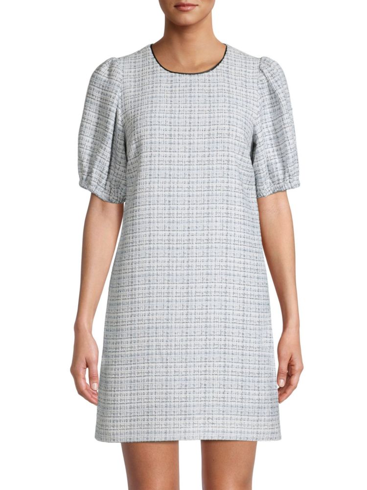 Billie Alice By Temperley Checked Swing Mini Dress in Eucalyptus Multi