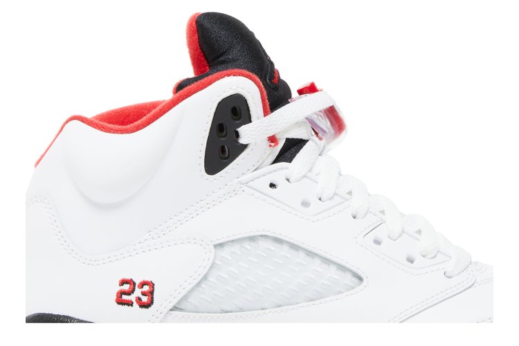 Air Jordan 5 Retro GS 'Fire Red Black Tongue' 2013, white