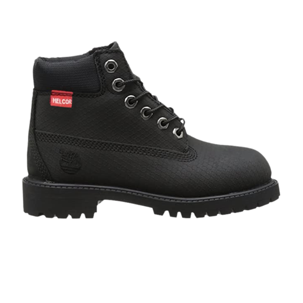 حذاء Helcor Premium Junior Timberland المقاوم للماء مقاس 6 بوصات، أسود