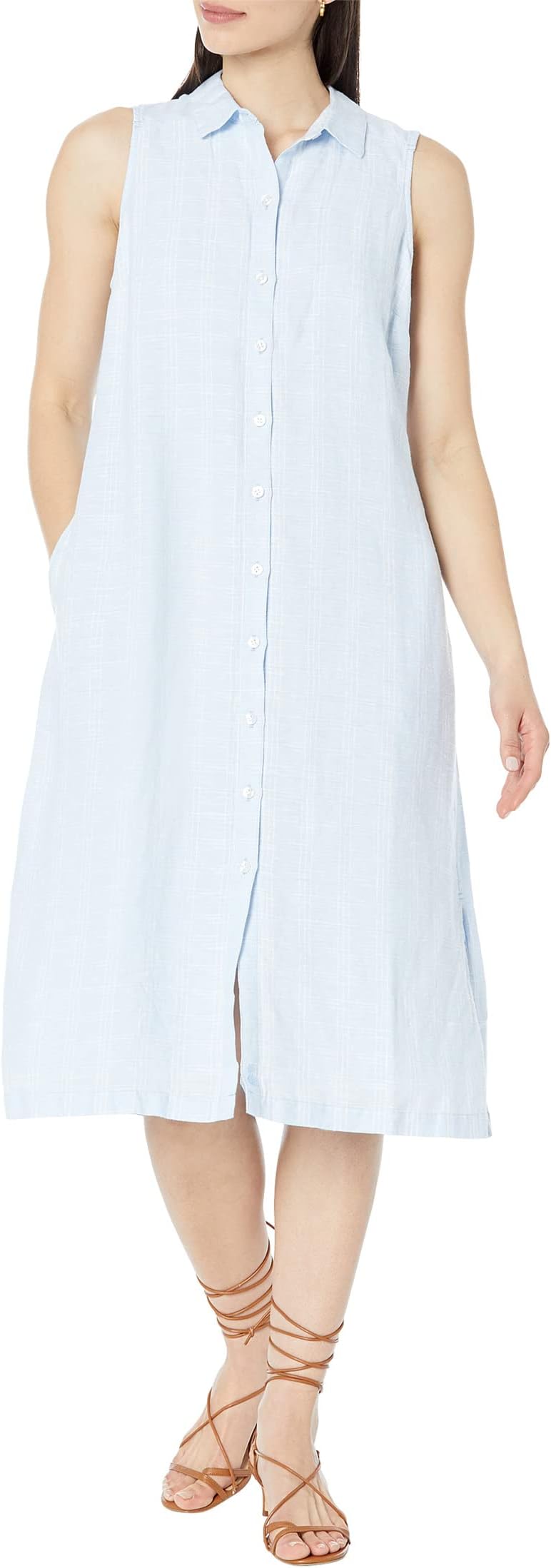 Ventana Tommy Bahama Check Shirt Dress, Light Sky