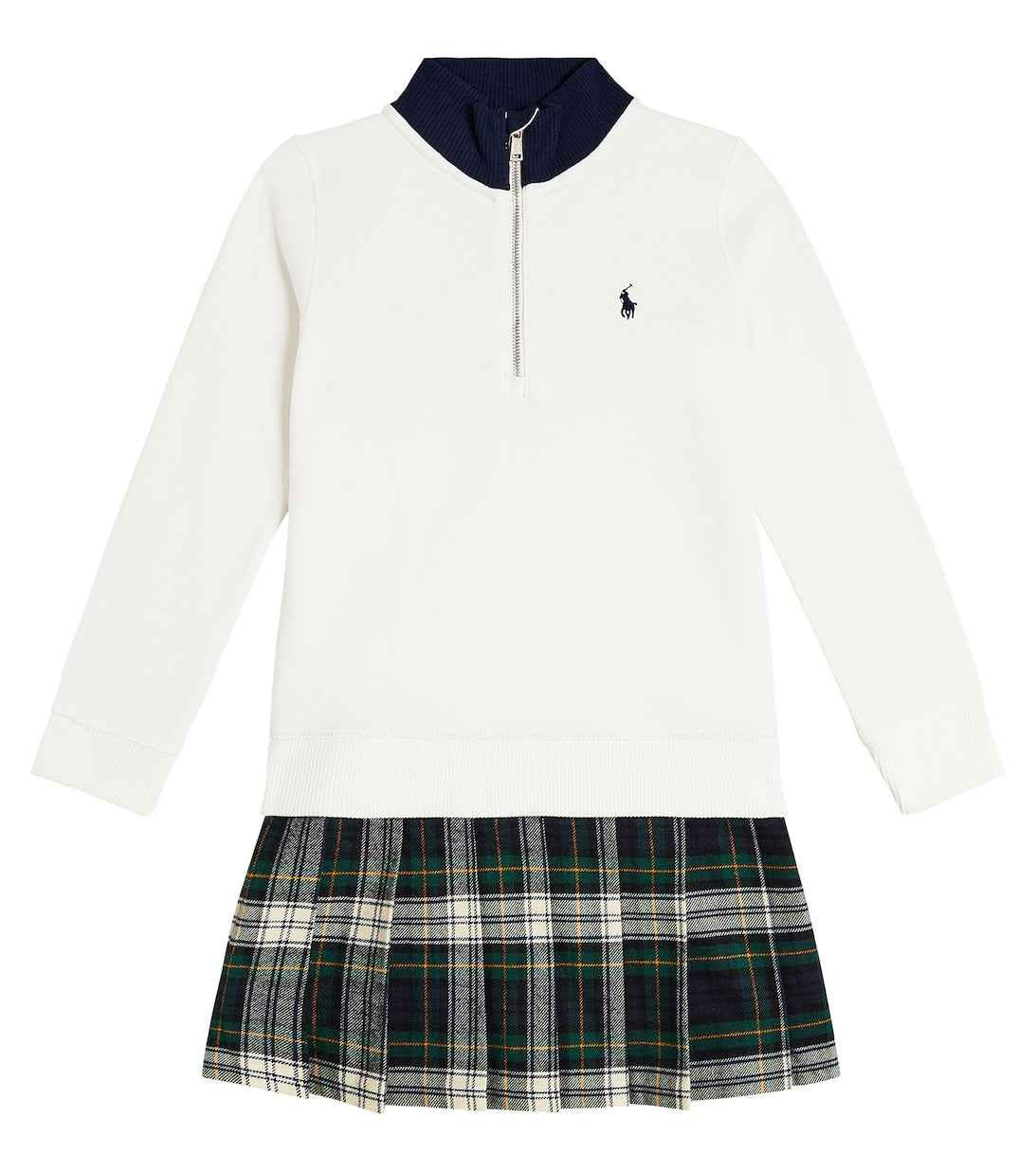 Polo Ralph Lauren Cotton Blend Check Sweater Dress, White