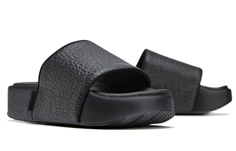 Adidas Matte Leather Flip Flops Black Y-3