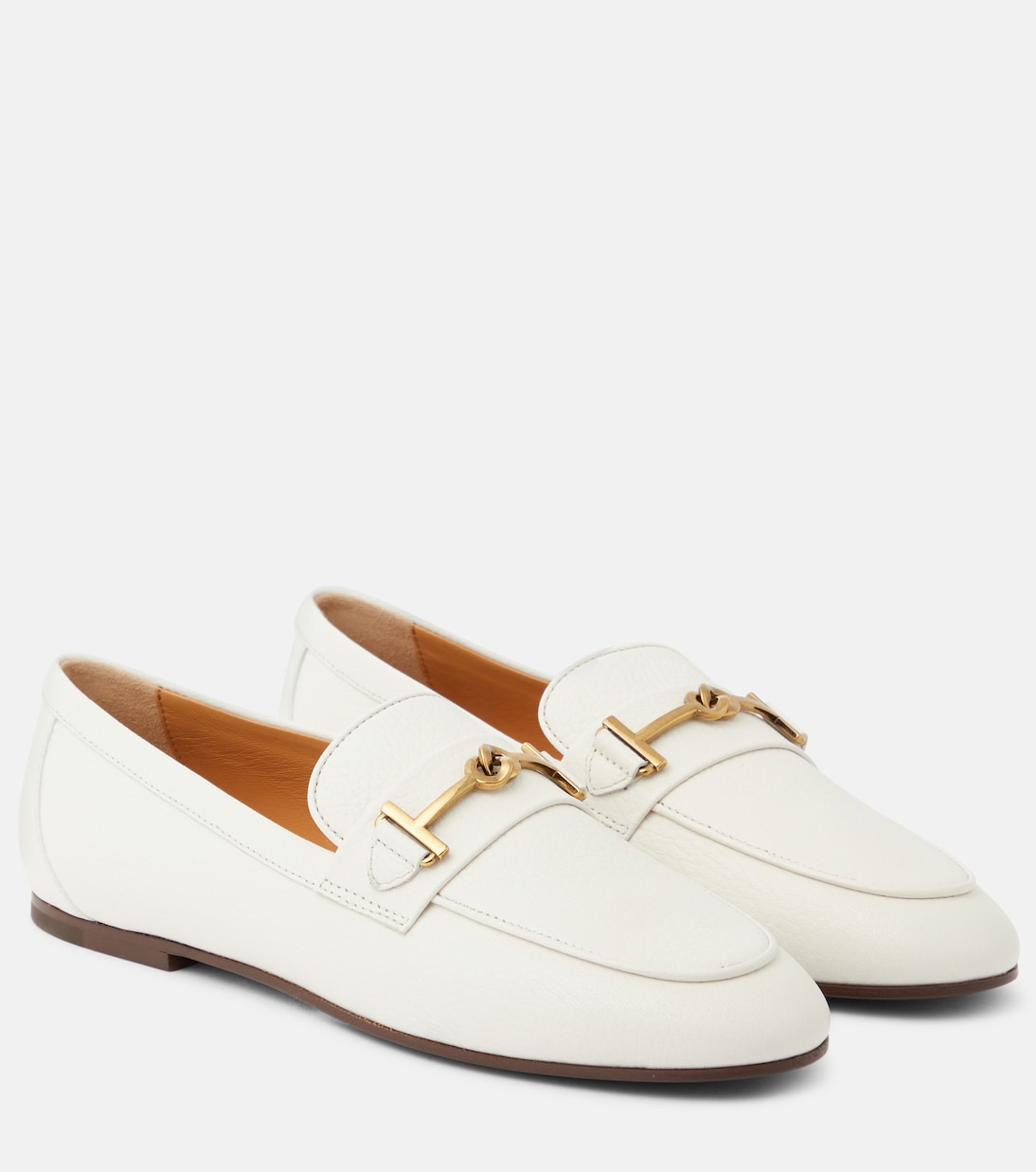 Tod'S double t leather loafers, white