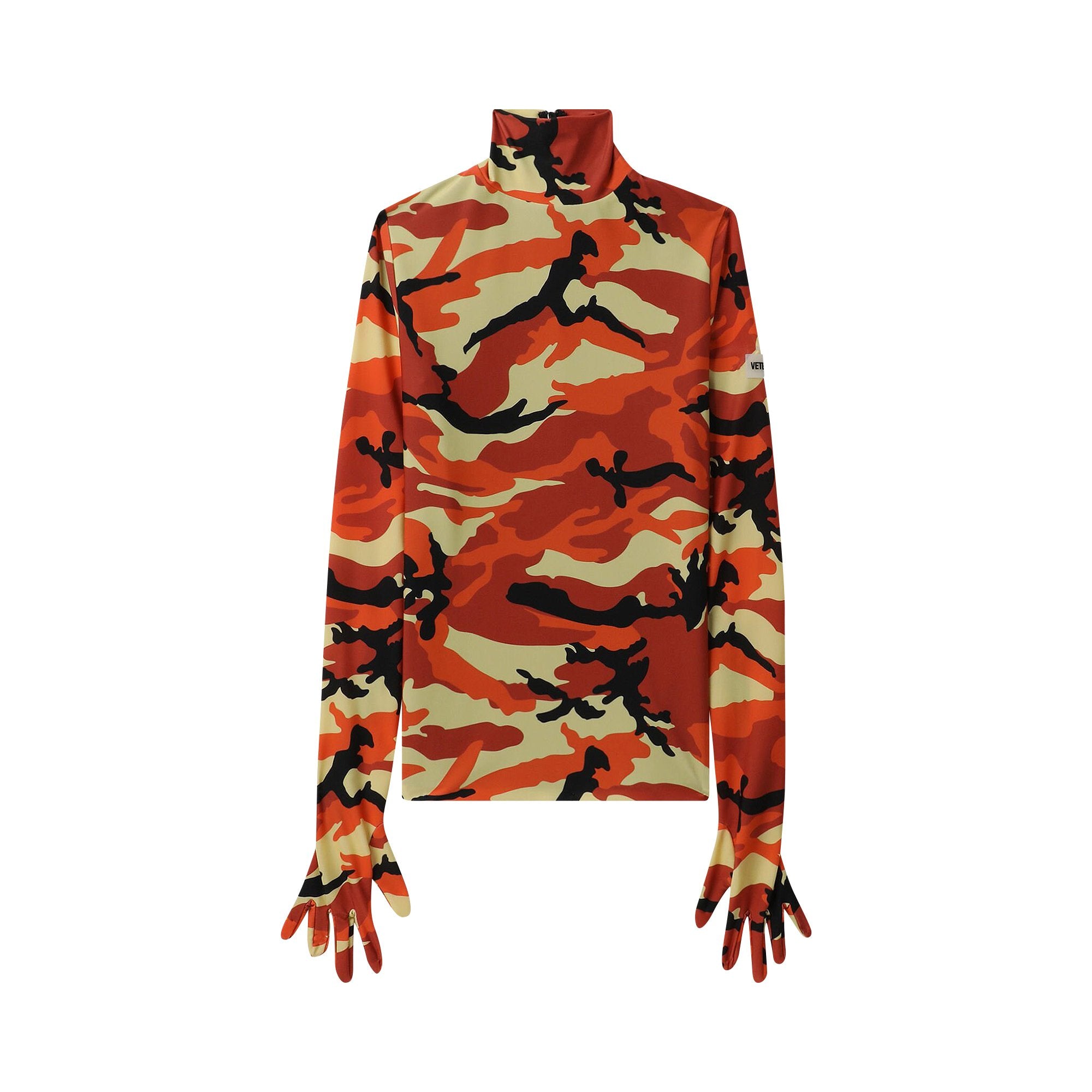 Vetements Camouflage Dress with Gloves, Orange