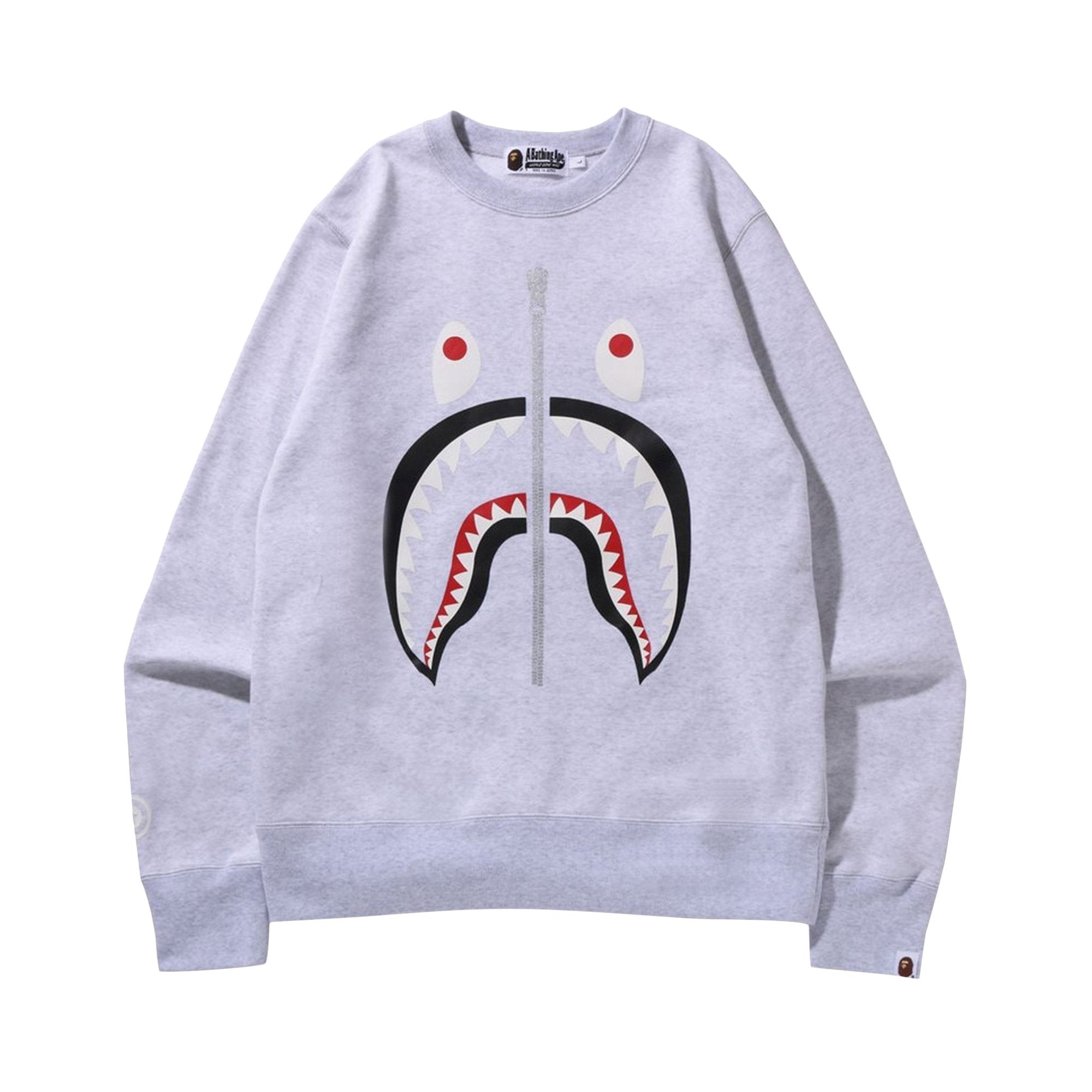 قميص BAPE Shark Crewneck باللون الرمادي