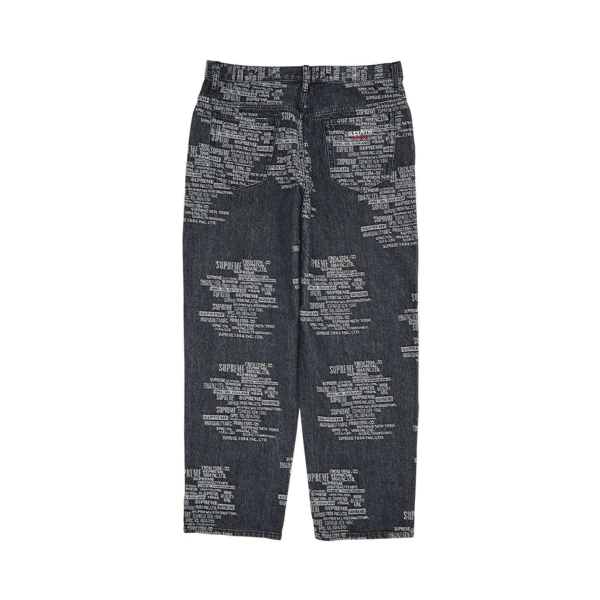 Supreme Washed Black Jacquard Baggy Jeans