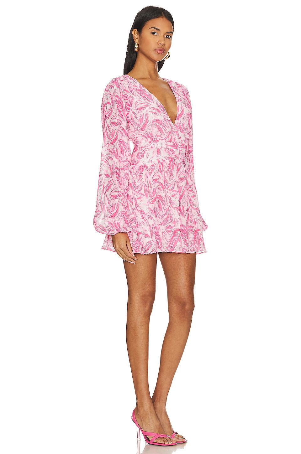 Tularosa Clara mini dress, Pink Pamila Palms