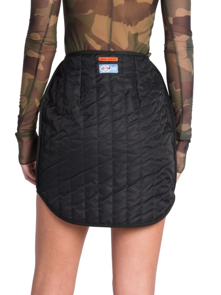 Ex-Ray Heron Preston Quilted Miniskirt, Black