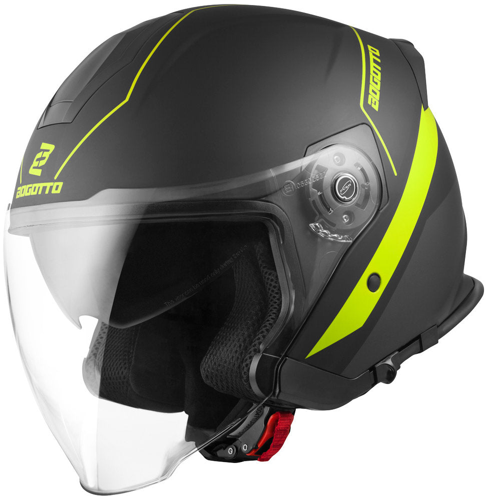 V586 Detri Jet Bogotto helmet, matte black/yellow