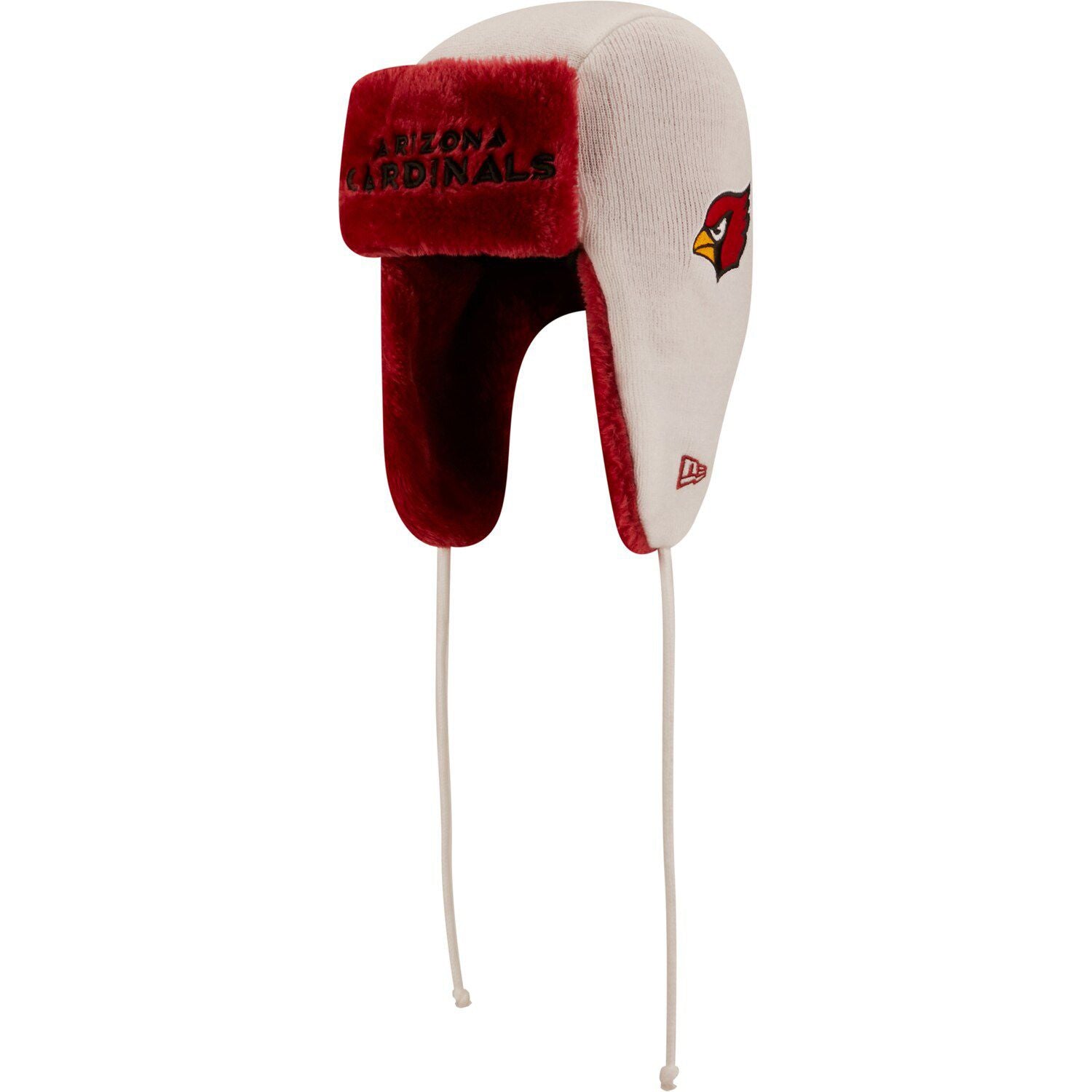 قبعة رجالية محبوكة باللون الأبيض من New Era Arizona Cardinals برأس Trapper