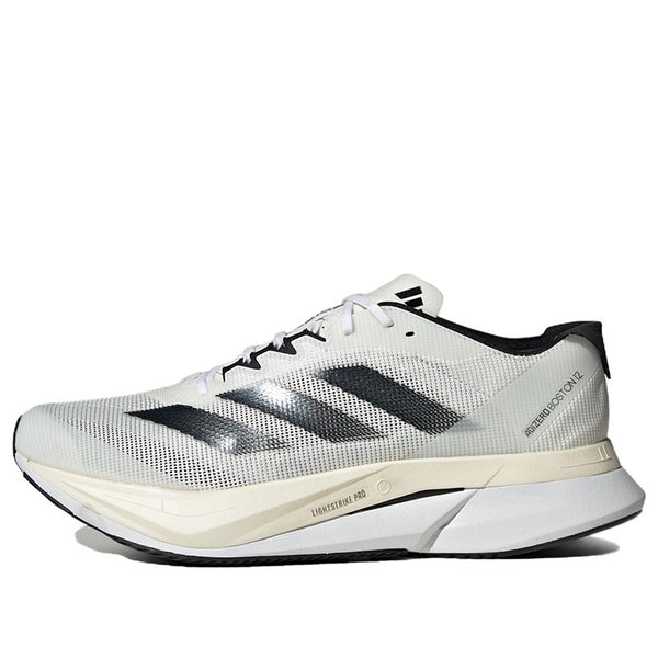 Adidas Adizero Boston 12 Running Shoes 'Cloud White Black Night Metallic', white