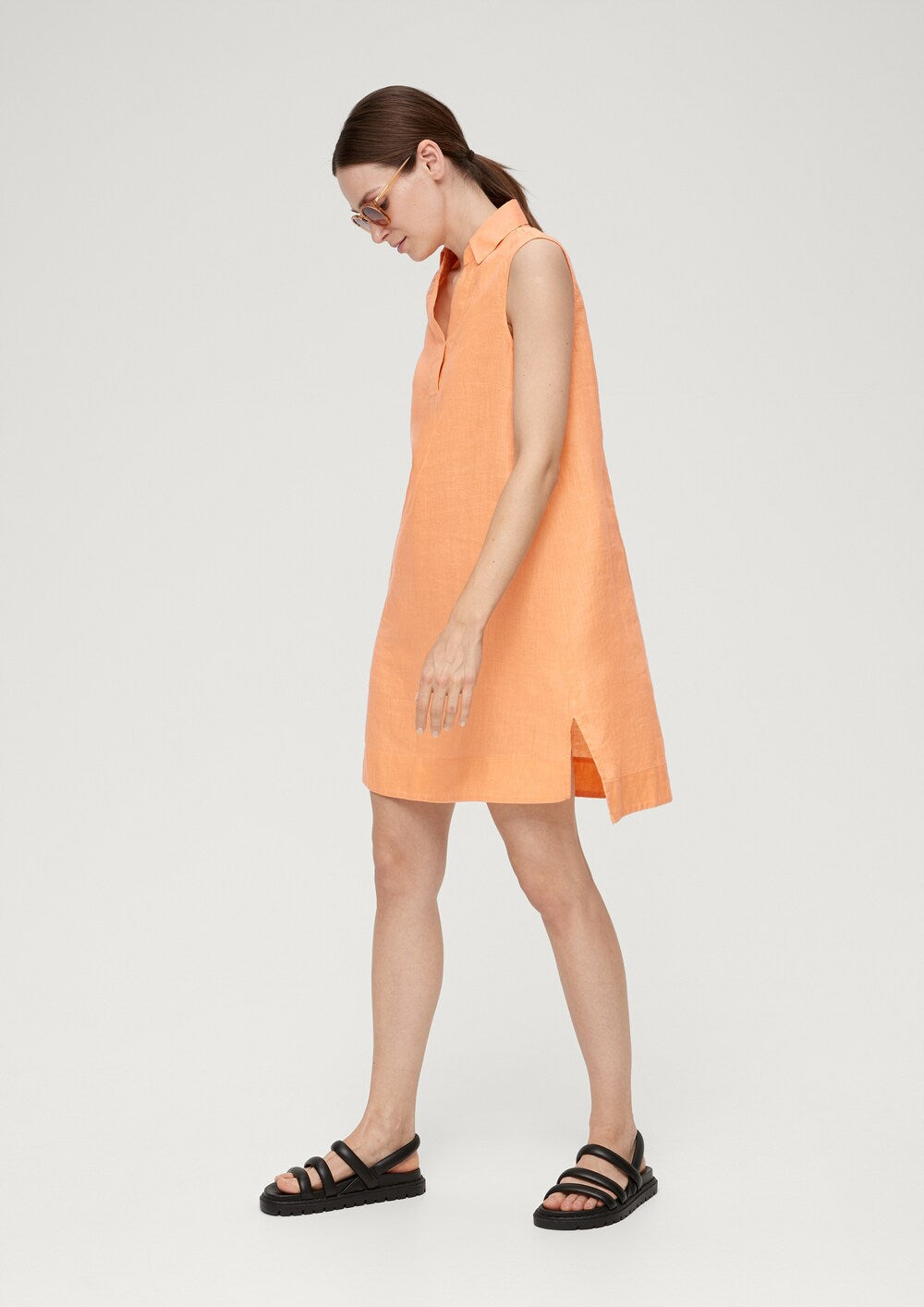 Sliver dress, spotted orange