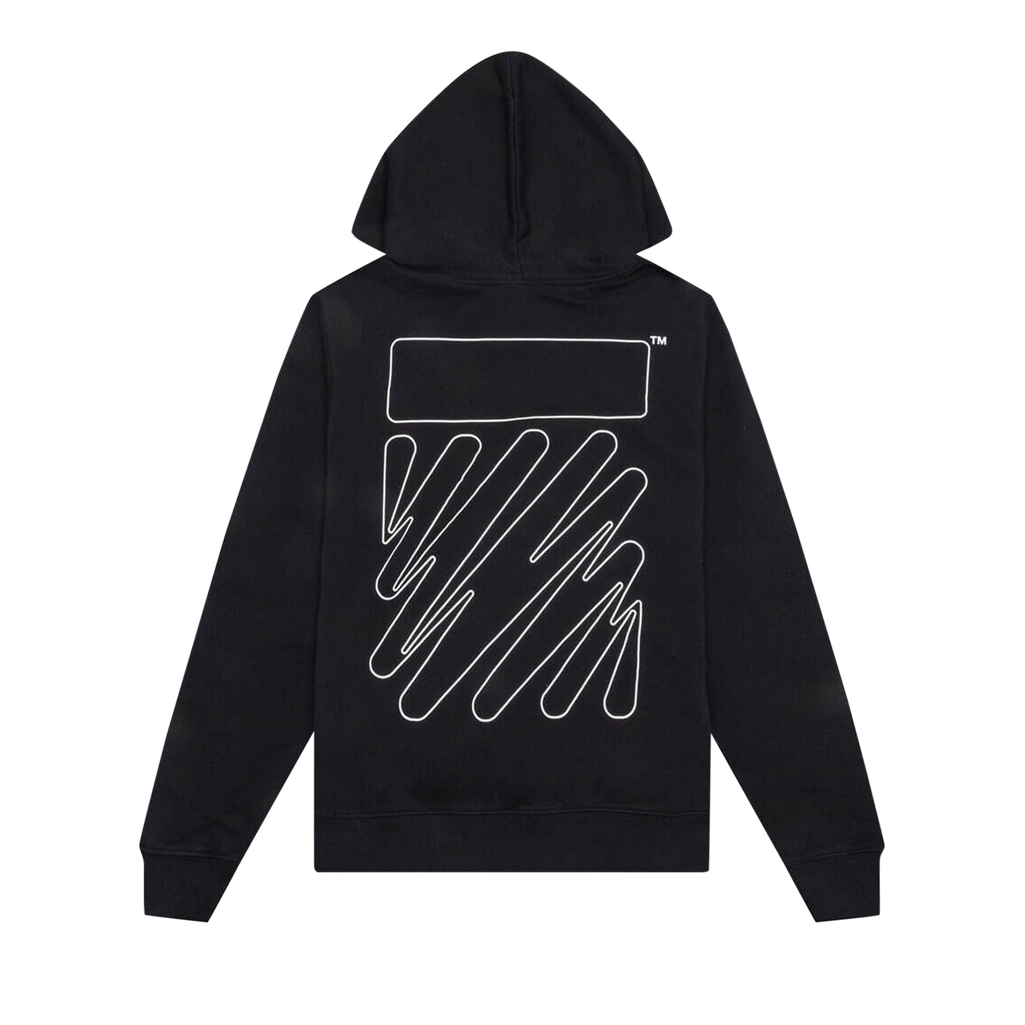 Off-White Wave Outline Diagonal Slim Hoodie, Black/White