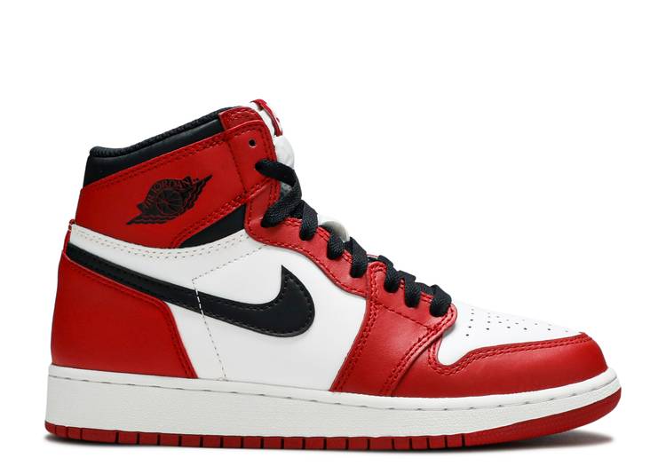 حذاء رياضي AIR JORDAN 1 RETRO HIGH OG GS 'CHICAGO' 2015، باللون الأبيض