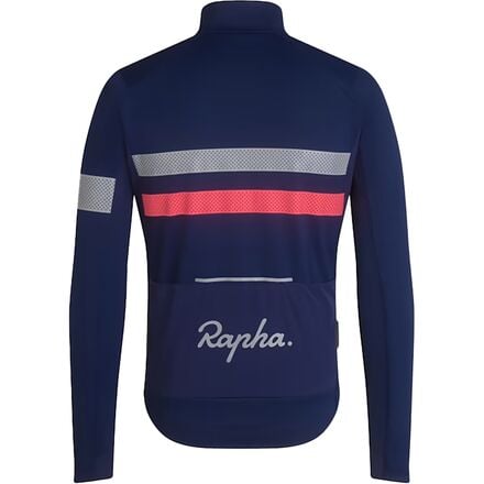 Men's Rapha Brevet Infinium Gore-Tex Long Sleeve Jersey, Navy/Hi-Vis Pink