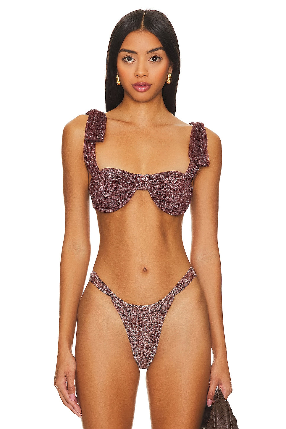 BEACH RIOT Drea bikini top, Hot Chocolate