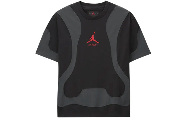 تي شيرت Air Jordan x OFF-WHITE Crossover Back Logo Large Sleeve Short Sleeve Asia Edition أسود، أسود