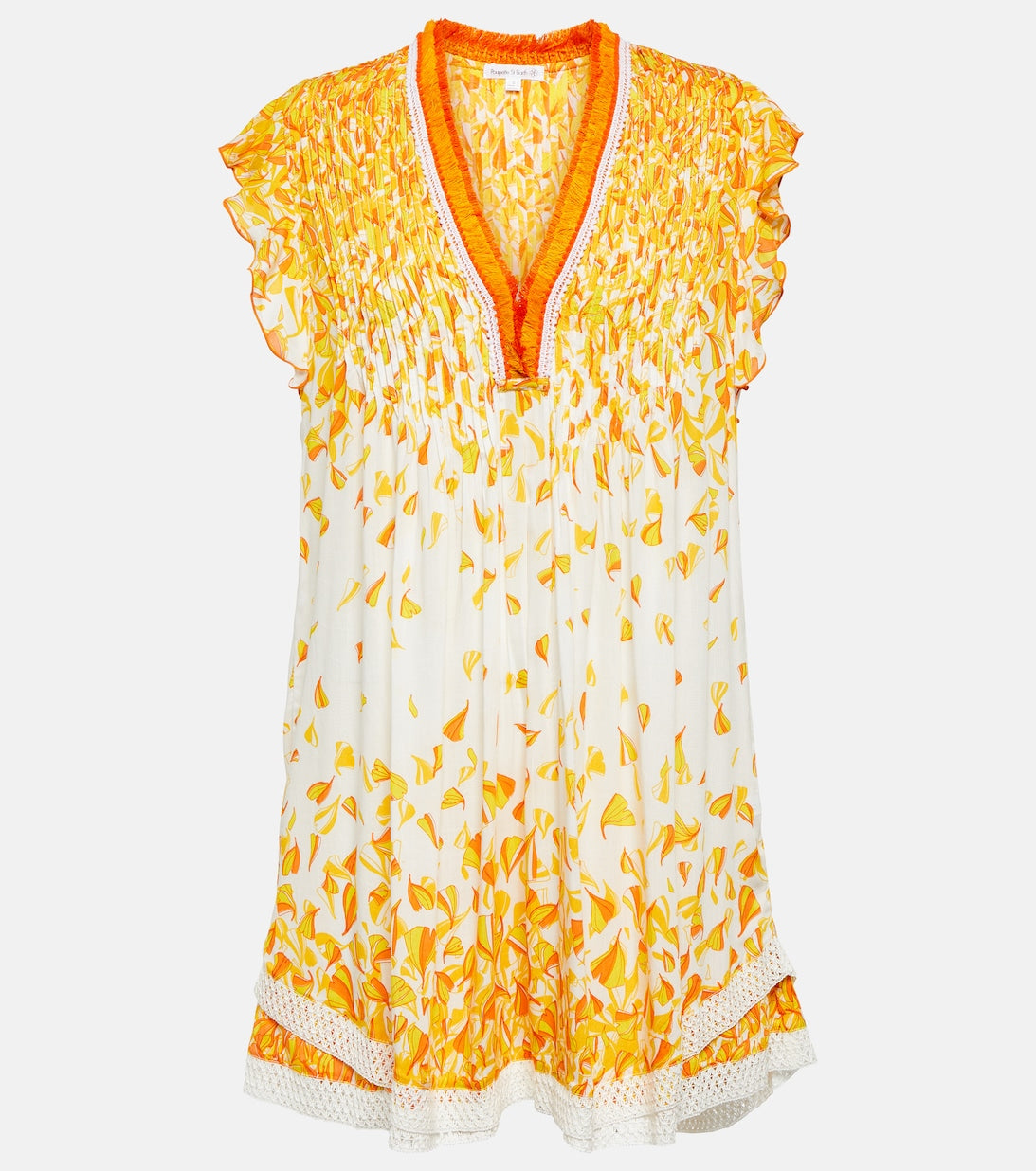 Sasha mini dress with POUPETTE ST BARTH print, orange