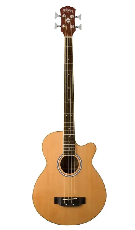 جيتار باس Washburn AB5 Cutaway Acoustic Electric Bass Guitar. جيتار باس طبيعي