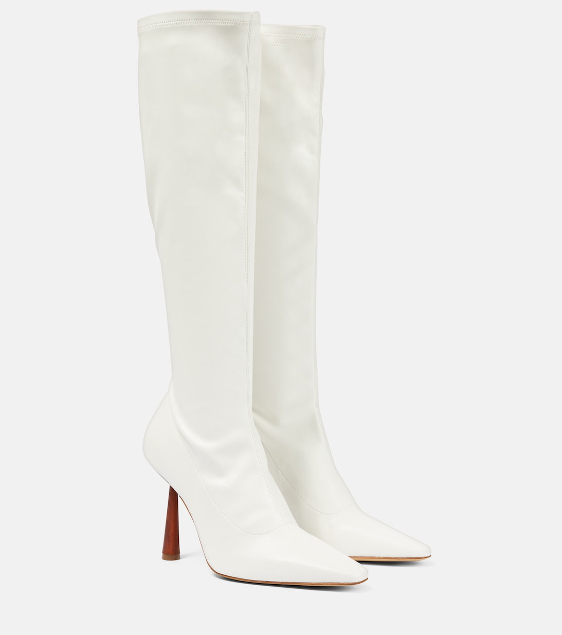 Rosie 8 faux leather knee-high boots by Gia Borghini, white