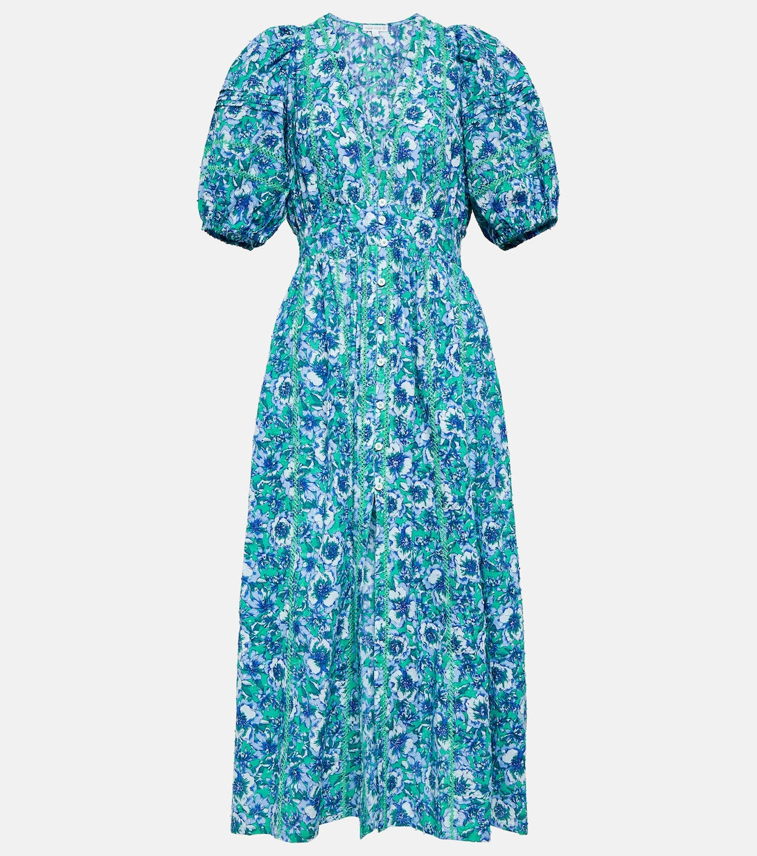 Reine cotton midi dress with floral print POUPETTE ST BARTH, multicolor