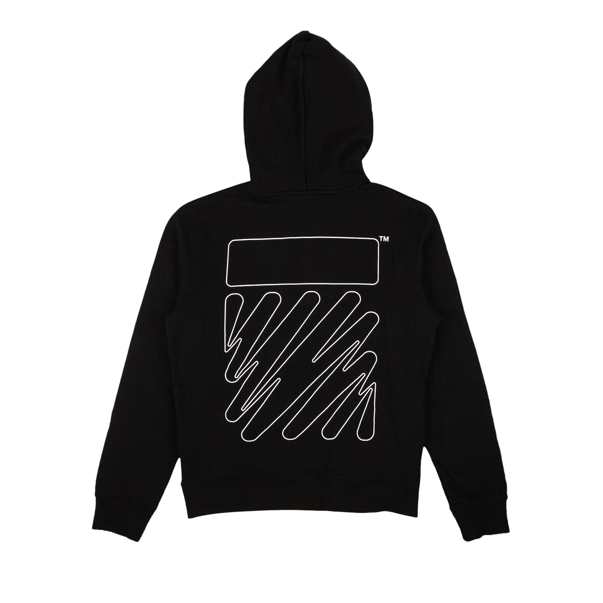 Off-White Wave Outline Diag Slim Hoodie Black/White