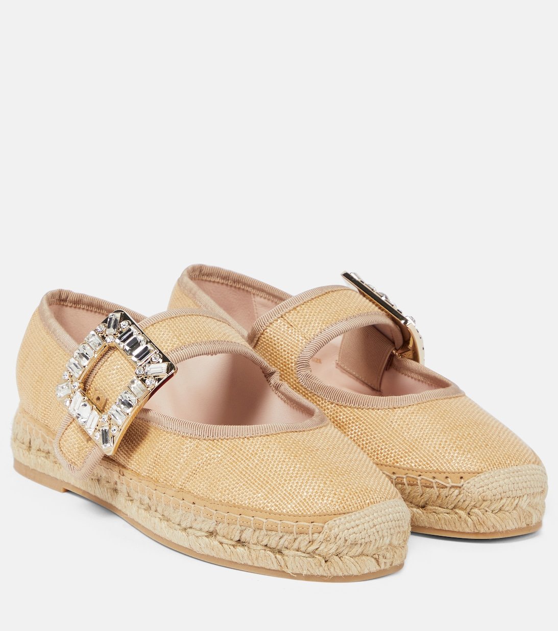 Roger Vivier embellished Babies espadrilles, beige