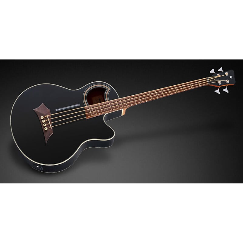 جيتار باس Warwick RockBass Alien Standard Acoustic-Electric Bass، لون أسود ساتان صلب