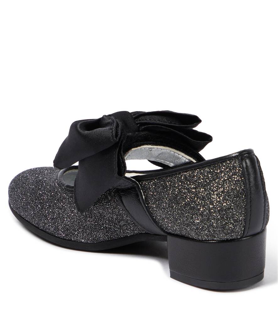 Monnalisa shiny ballet flats with bow, black