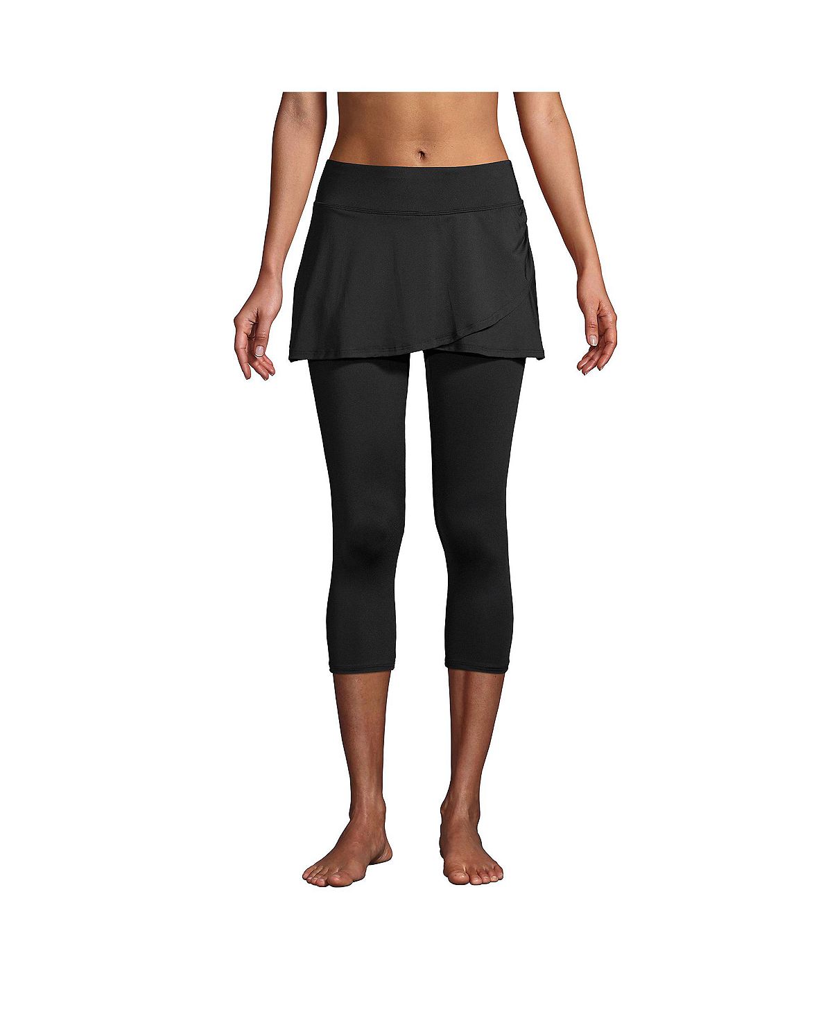 Women's Modest High Waist Swim Leggings UPF 50 Lands' End ,  black