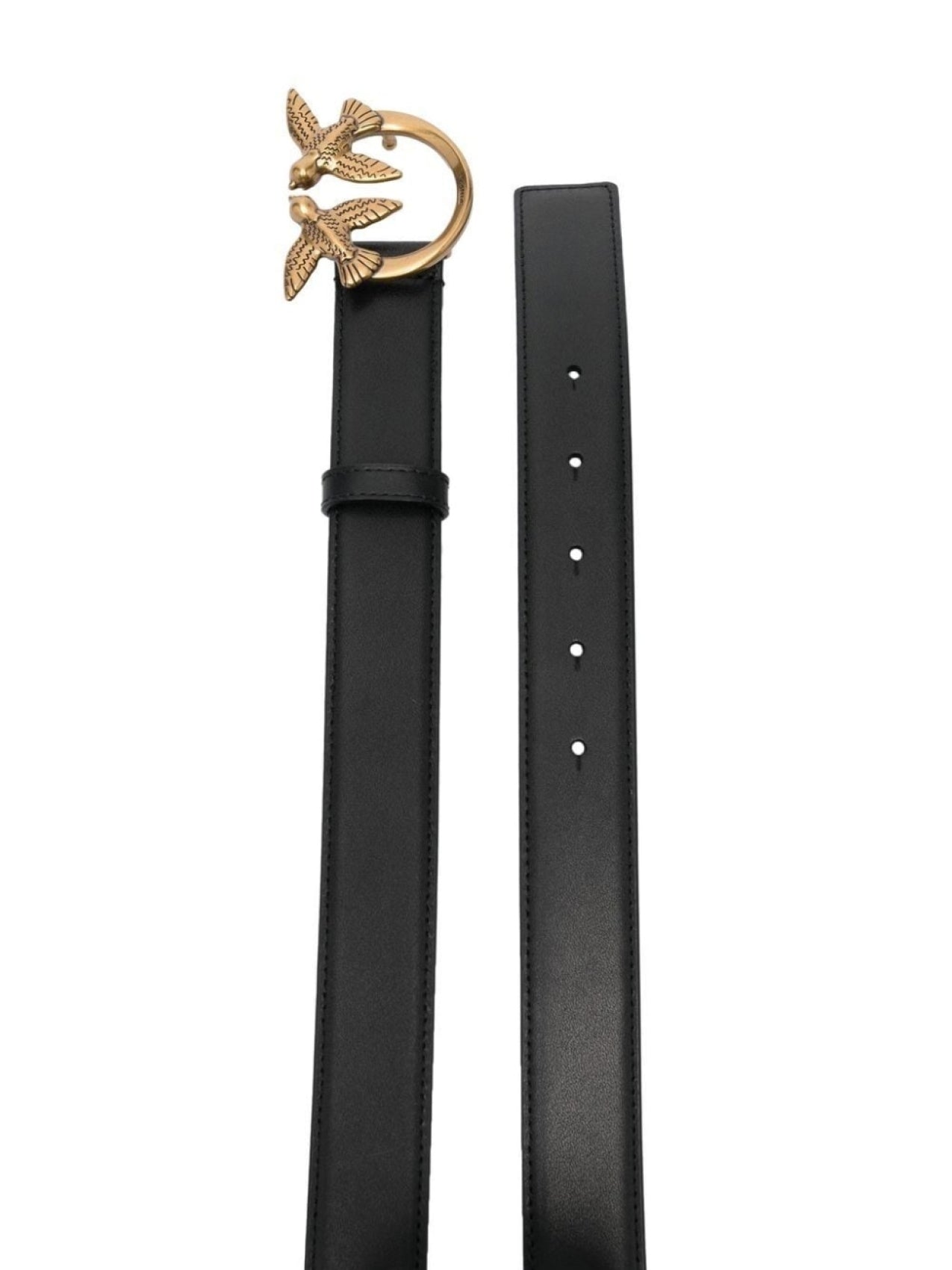 PINKO Belt with Love Birds Buckle, Black