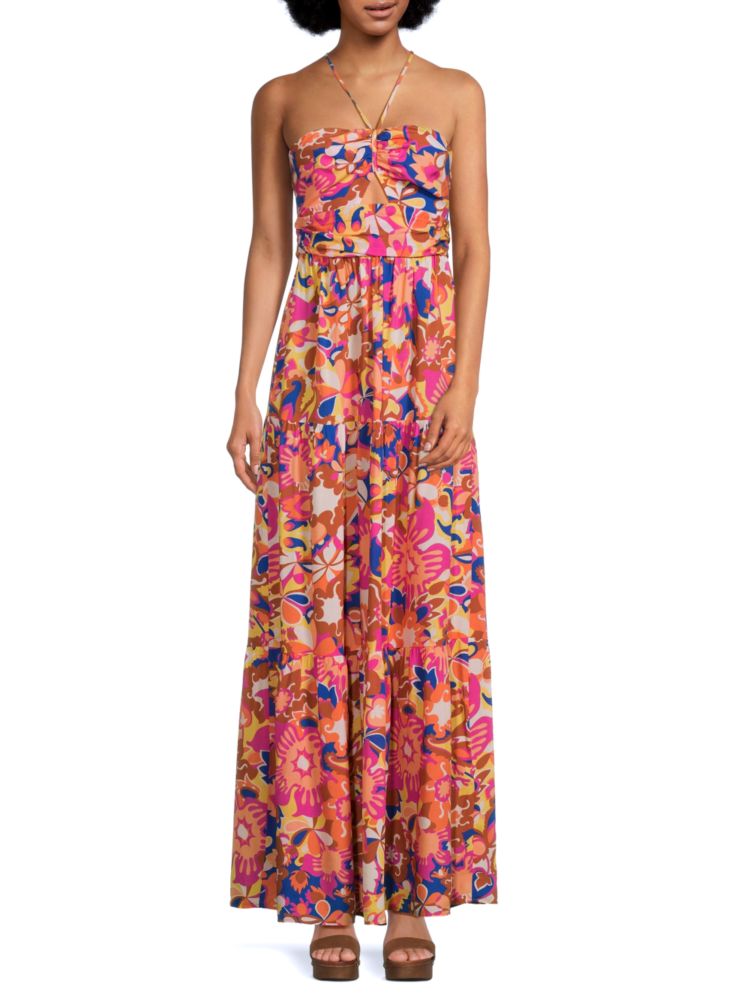 Safia Ba&Sh Floral Maxi Dress in Rose