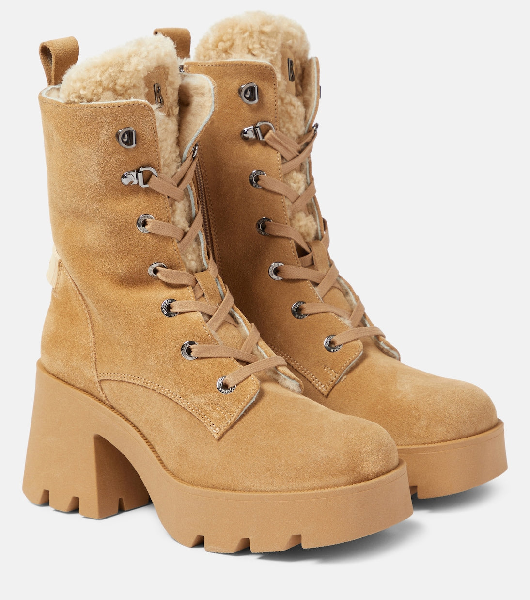 Seoul 1b suede ankle boots with shearling lining Bogner, beige