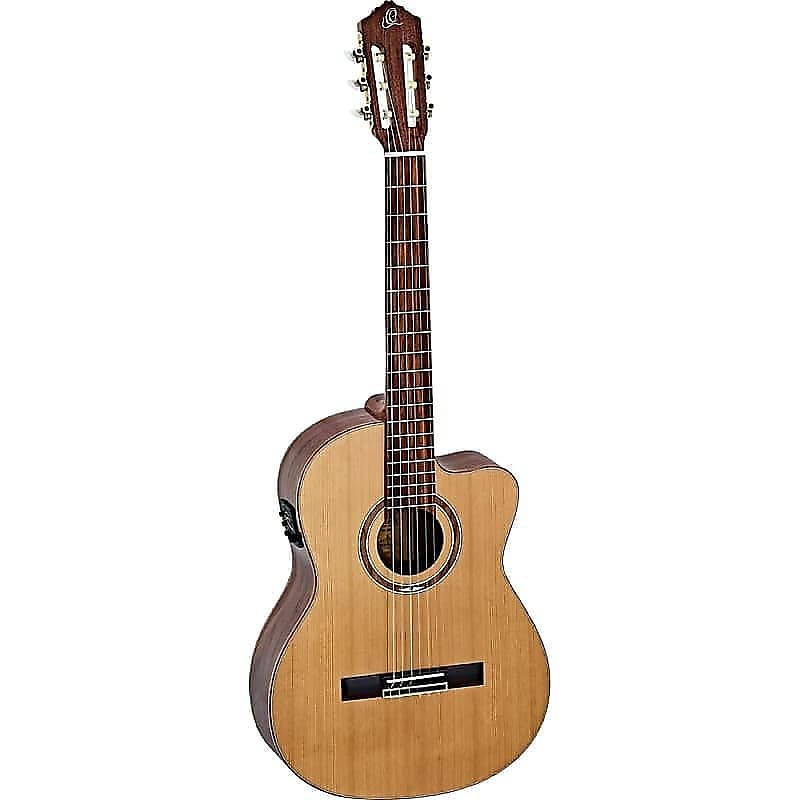 Acoustic guitar Ortega Guitars RCE159MN Performer Series A/E Medium Neck Nylon String Guitar w/ Gig Bag & Video