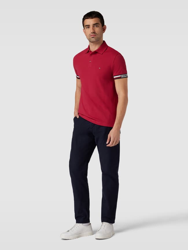 Tommy Hilfiger Label Polo Shirt, Cherry Red