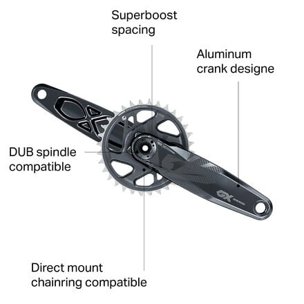 GX Eagle DUB Cranks - SRAM SuperBoost 157 Lunar Gray