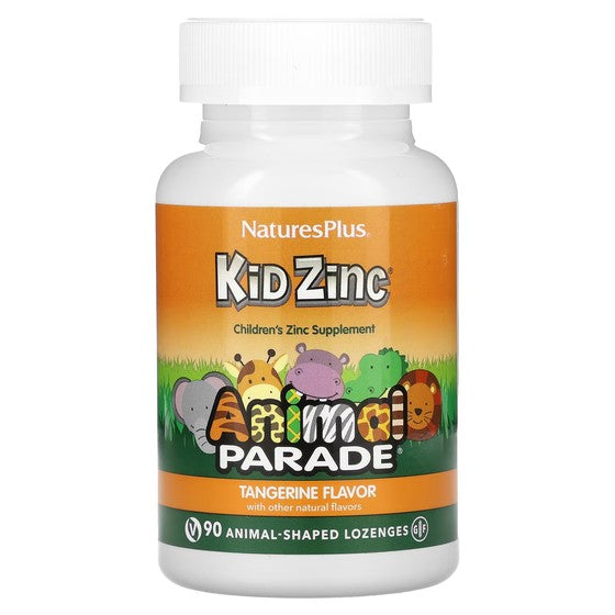 NaturesPlus Animal Parade Kid Zinc Dietary Supplement, Tangerine, 90 Animal Shaped Lozenges