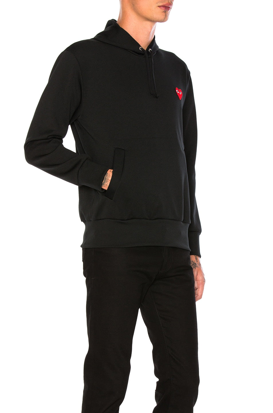 Comme des Garçons Red Emblem Poly Hoodie, black