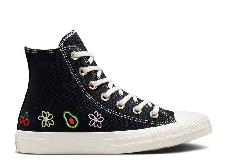 Converse CHUCK TAYLOR ALL STAR HIGH 'FESTIVAL EMBROIDERED FRUITS & FLORALS' sneakers, black