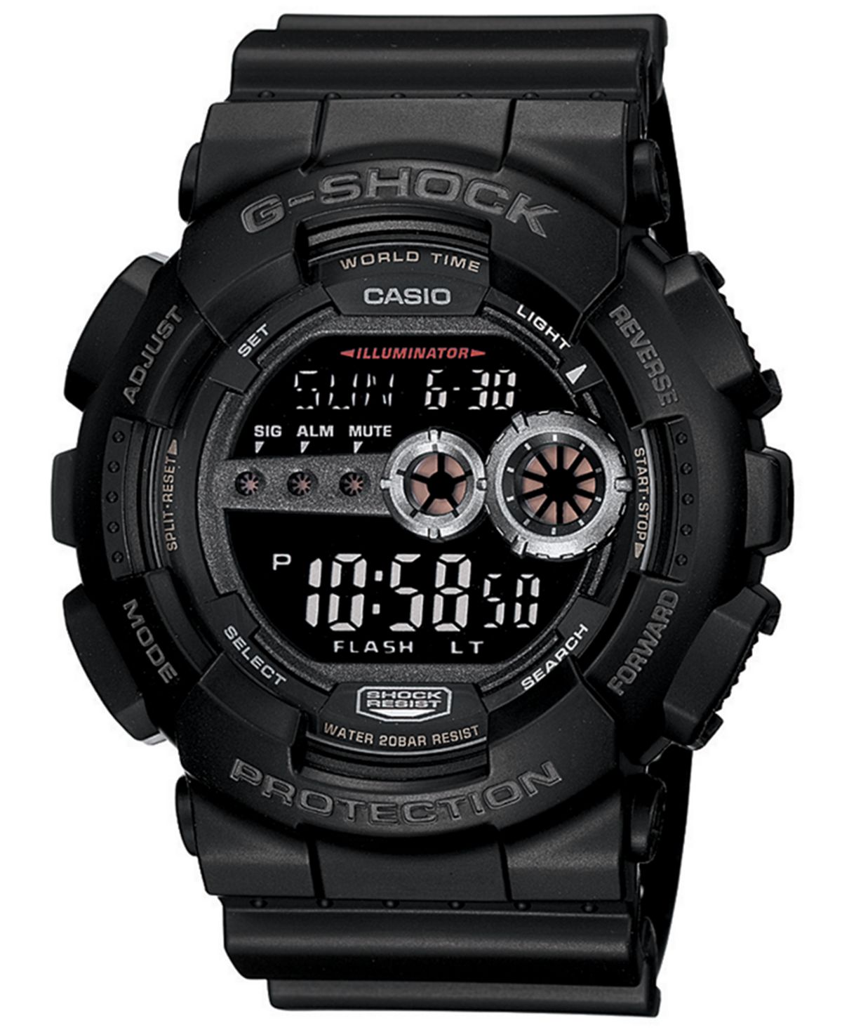 Men's XL Digital Watch with Black Resin Strap GD100-1B G-Shock